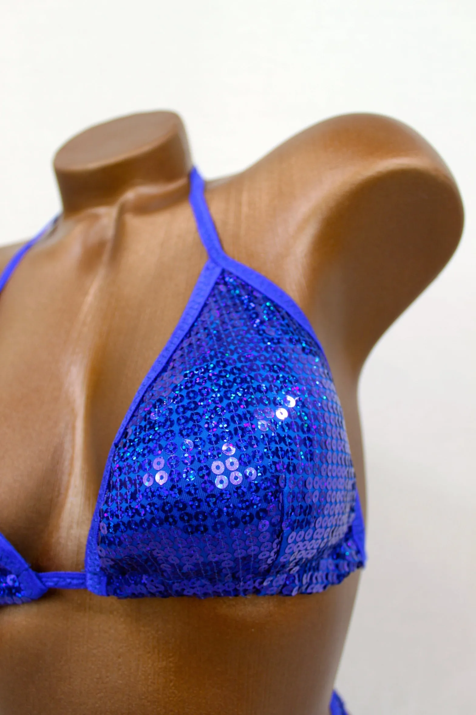 Royal Blue Sequin Posing Suit/ Figure Competition Posing Bikini