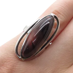 RSA South Africa Sterling Silver Vintage Real Tiger Eye Modernist Ring Size 5