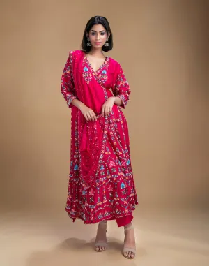 Ruby Pink Angrakha Style Set