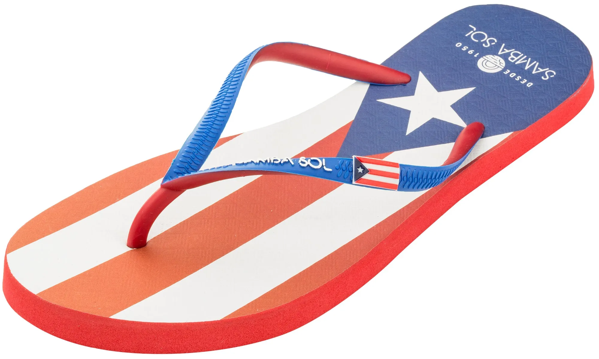 Samba Sol Women's Countries Collection Flip Flops - Puerto Rico
