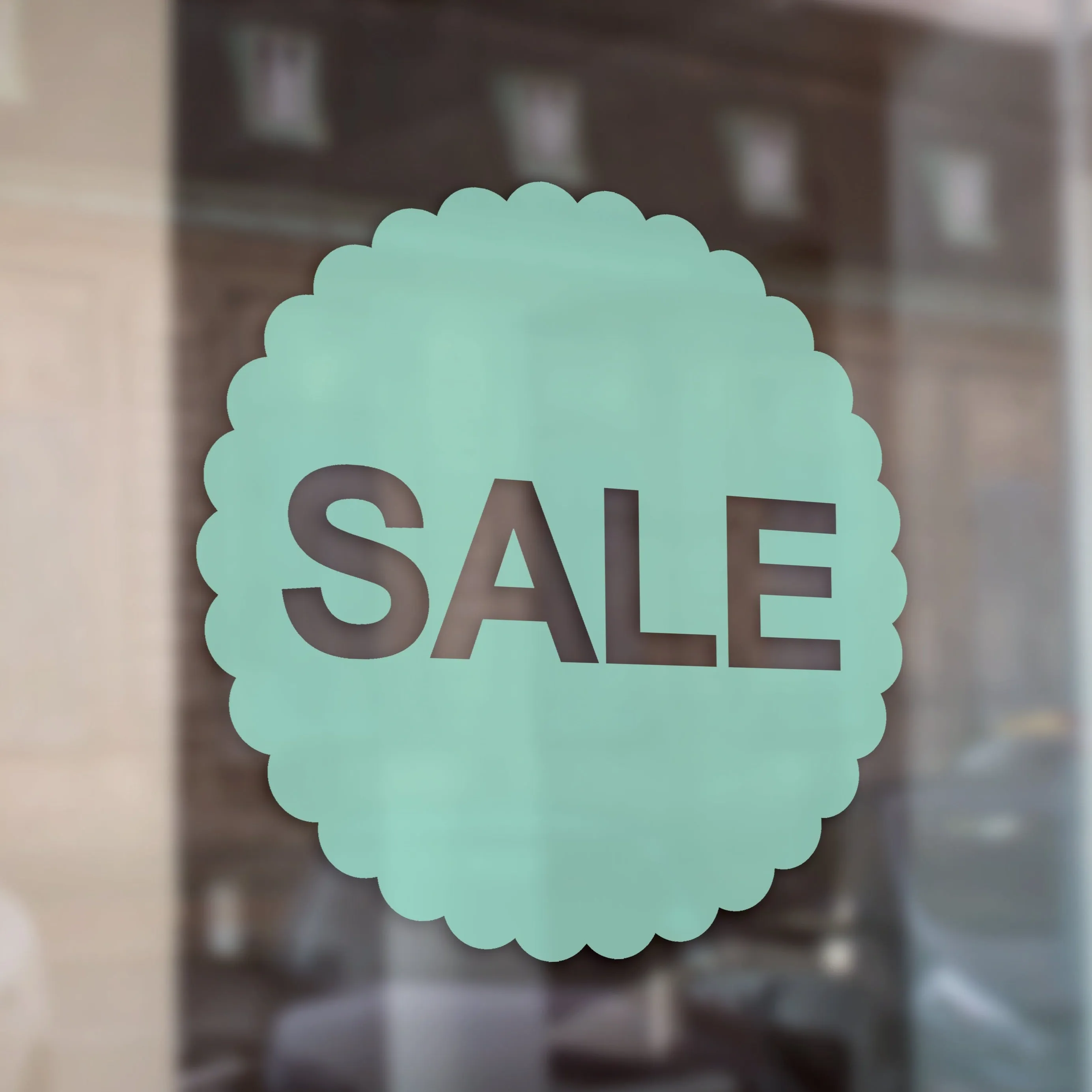 Scallop Circle Sale Retail Shop Window Sticker Vinyl