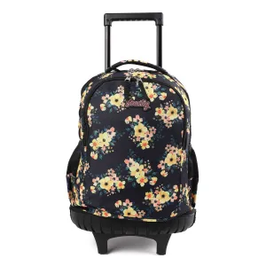 seastig Yellow Flower Rolling Backpack 18 inch Backpack with Wheels