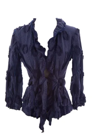 Shangana Women's 3/4 Sleeve Embroidered Blazer X-Small Patriot Blue