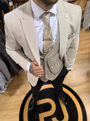 Shilton - Cream/Beige 3 Piece Suit