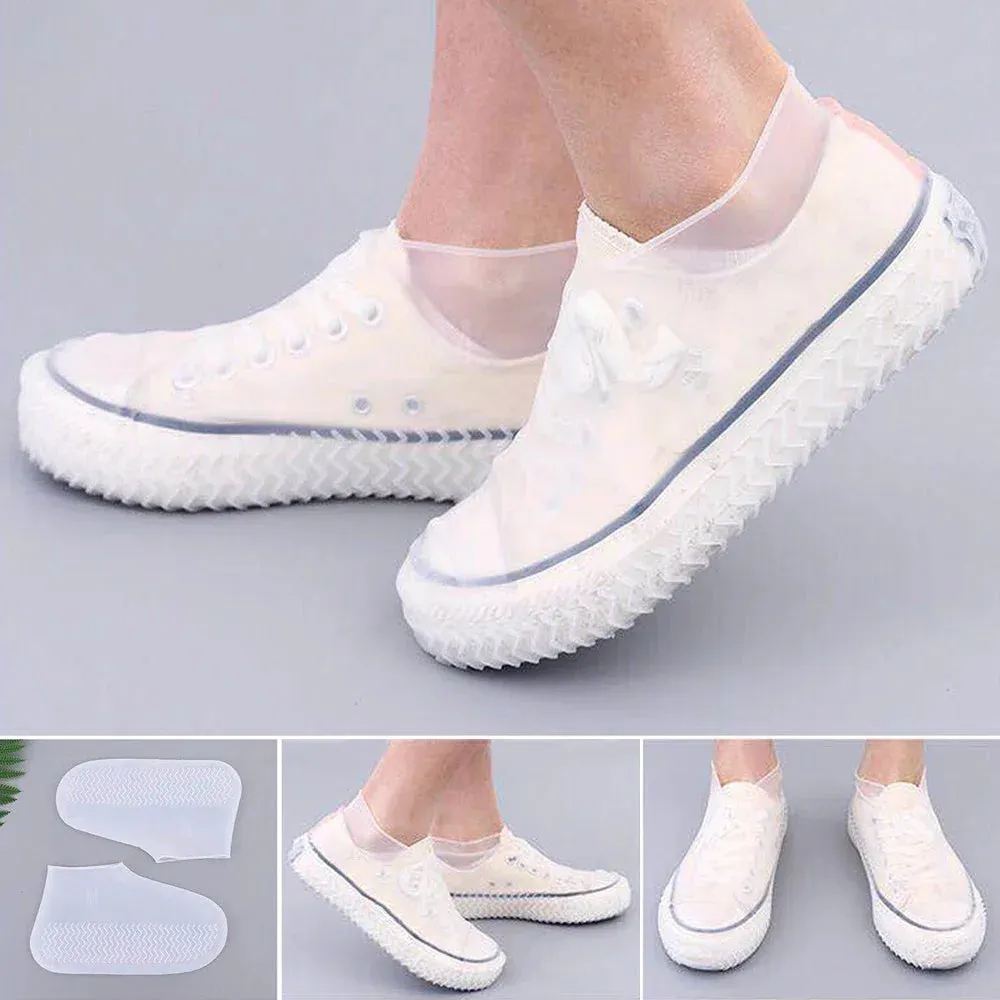 Silicone Waterproof Shoe Covers - Non-Slip, Foldable, and Durable