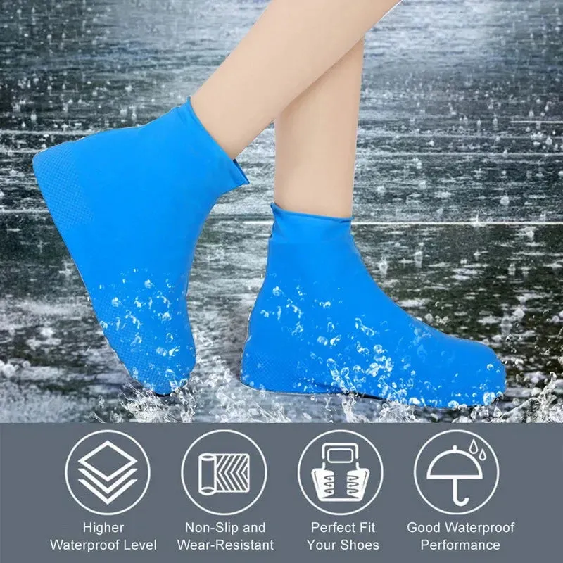 Silicone Waterproof Shoe Covers - Non-Slip, Foldable, and Durable