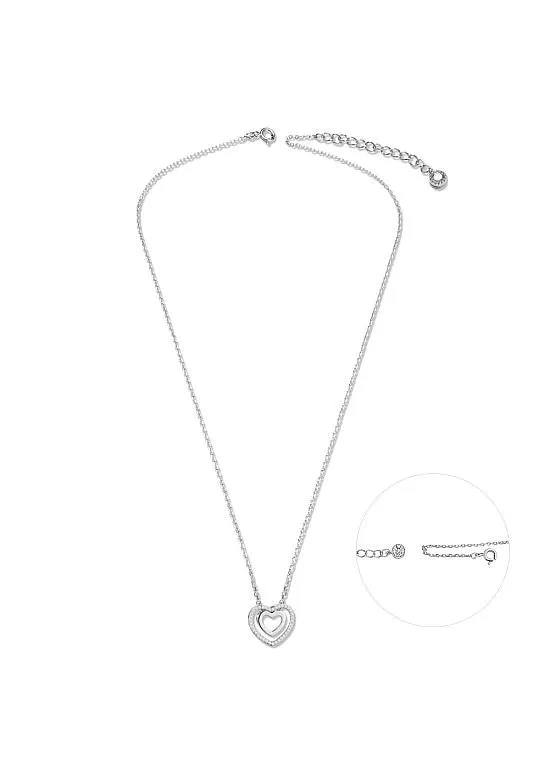 Silver Heart To Heart Necklace