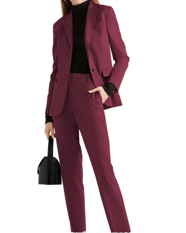 Single Buttons Notch Lapel 2 Pieces Women Suit