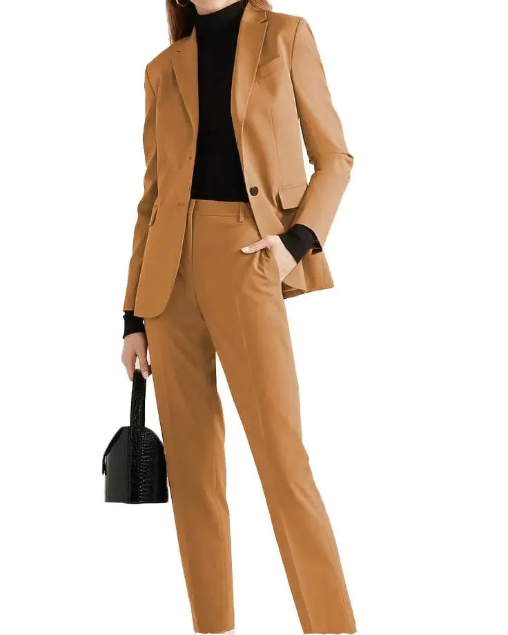 Single Buttons Notch Lapel 2 Pieces Women Suit