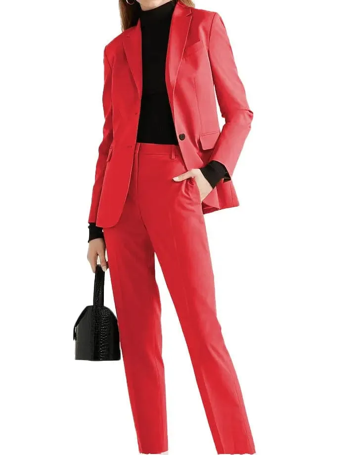 Single Buttons Notch Lapel 2 Pieces Women Suit