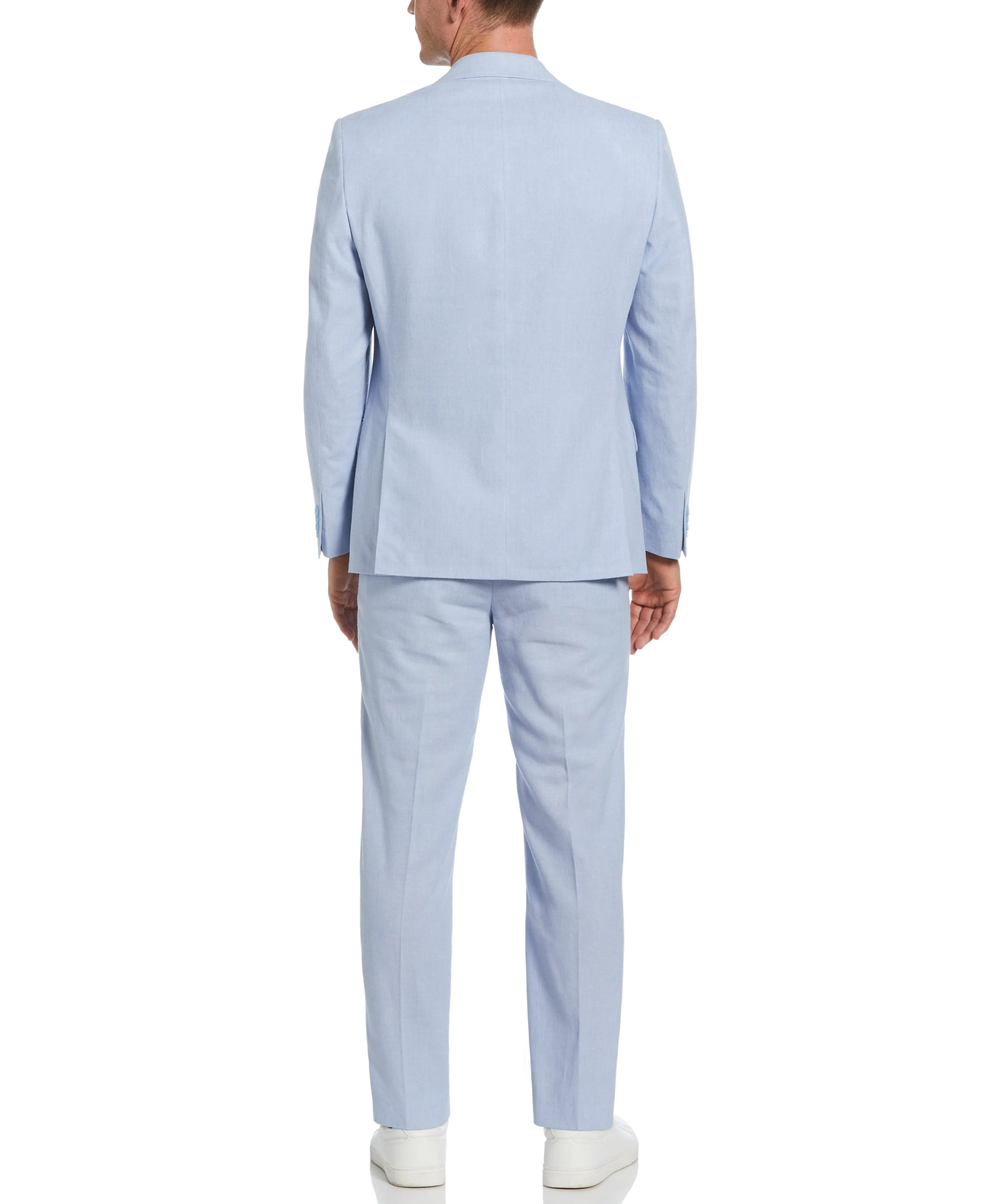 Slim Fit Light Blue Linen Blend Suit