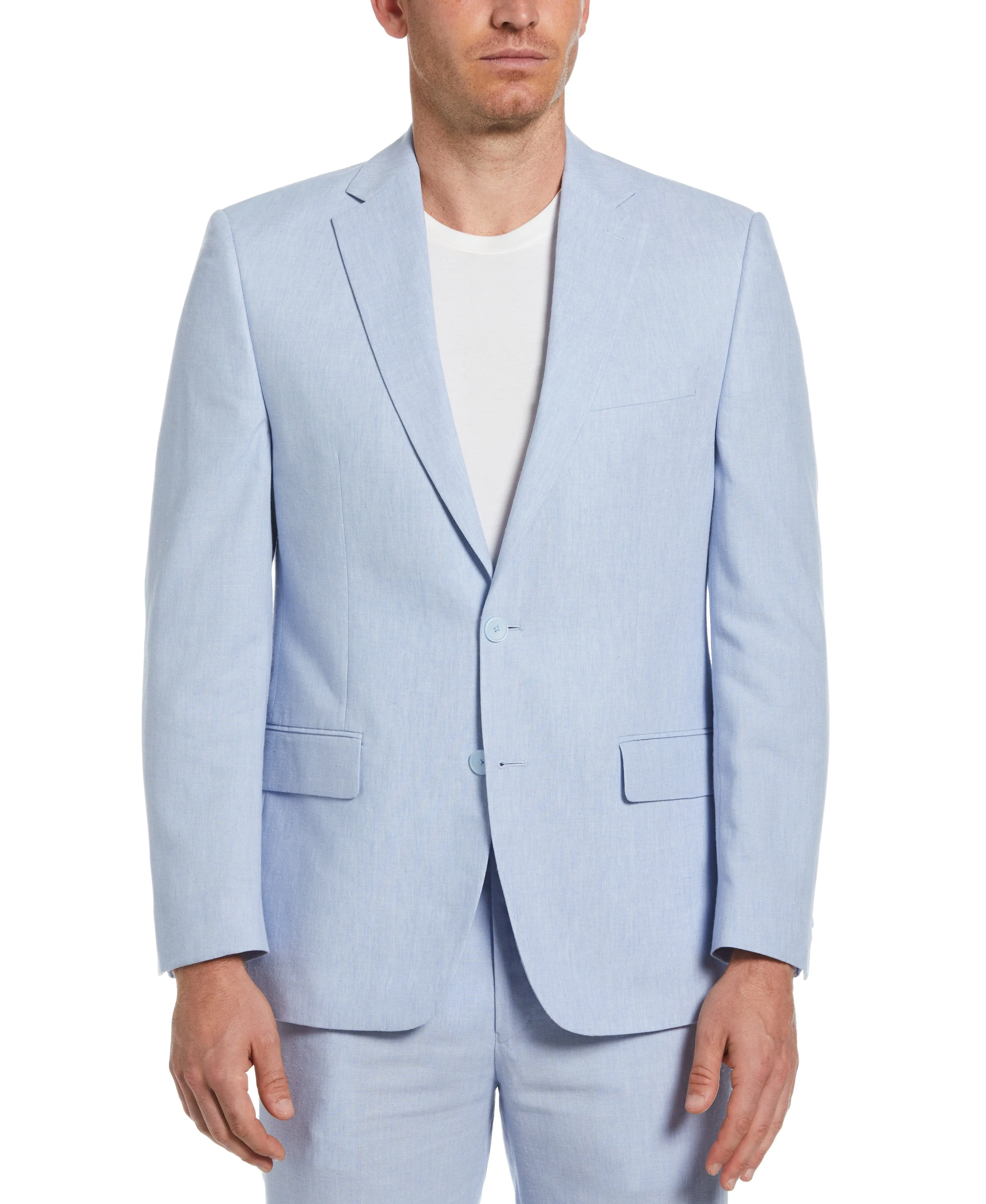 Slim Fit Light Blue Linen Blend Suit