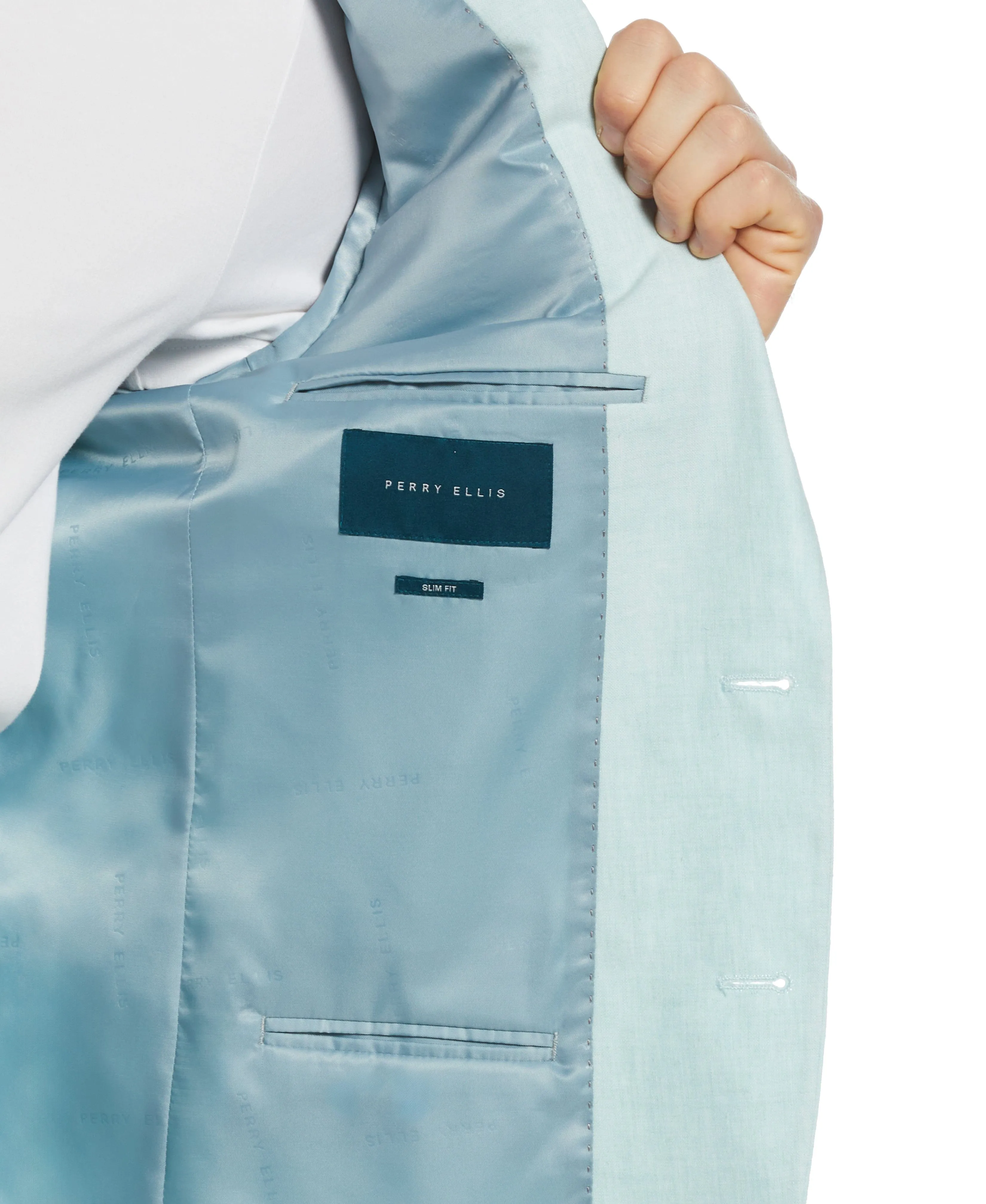 Slim Fit Linen Blend Suit Jacket
