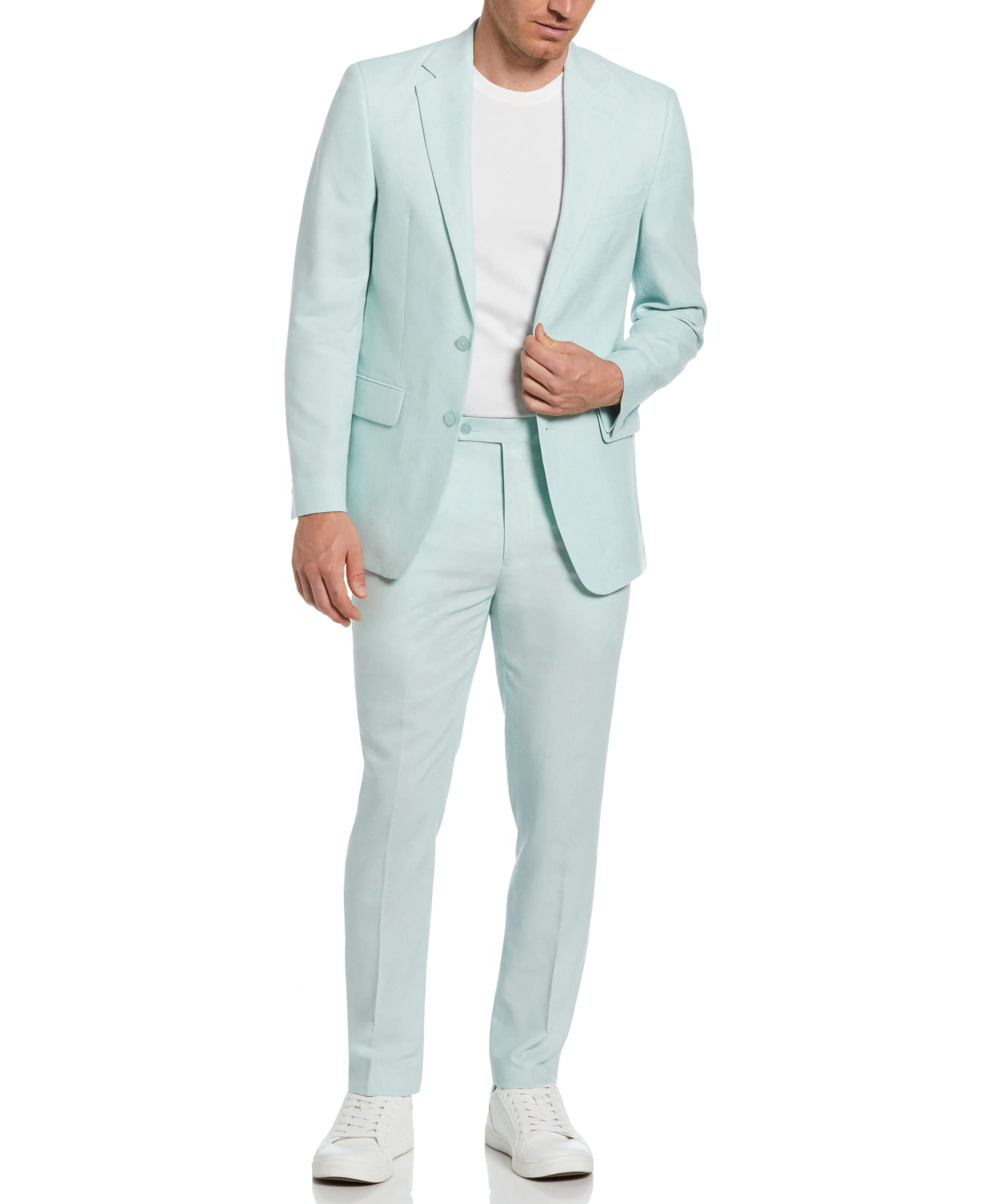 Slim Fit Linen Blend Suit Jacket
