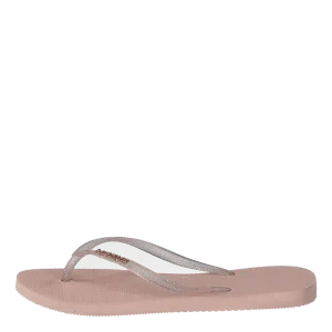 Slim Logo Metallic Ballet Rose