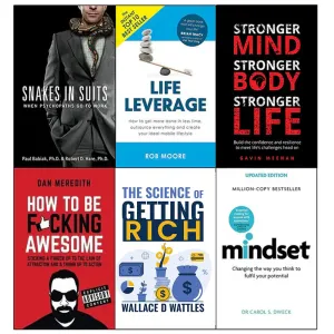 Snakes in Suits, Life Leverage, Stronger Mind, How to Be Fucking Awesome, The Science of Getting Rich and Mindset Carol Dweck 6 Books Collection Set
