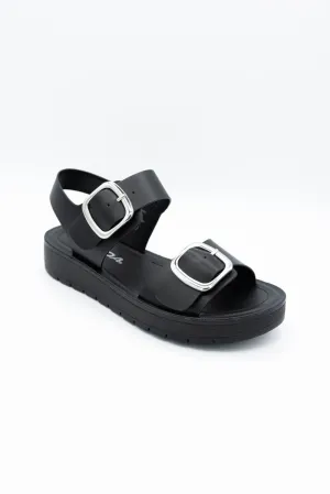 Soda Jackie Platform Sandals for Women in Black | JACKIE-S BLACK