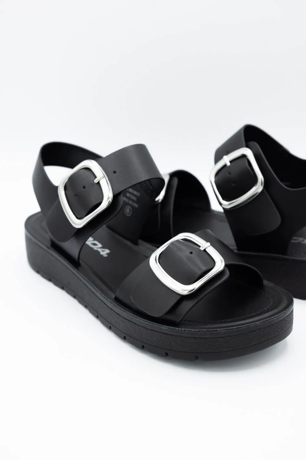 Soda Jackie Platform Sandals for Women in Black | JACKIE-S BLACK