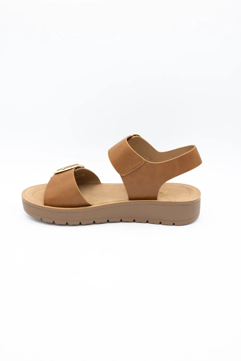 Soda Jackie Platform Sandals for Women in Tan | JACKIE-S TAN