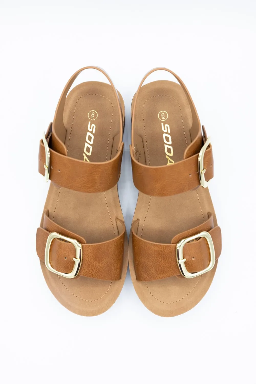Soda Jackie Platform Sandals for Women in Tan | JACKIE-S TAN