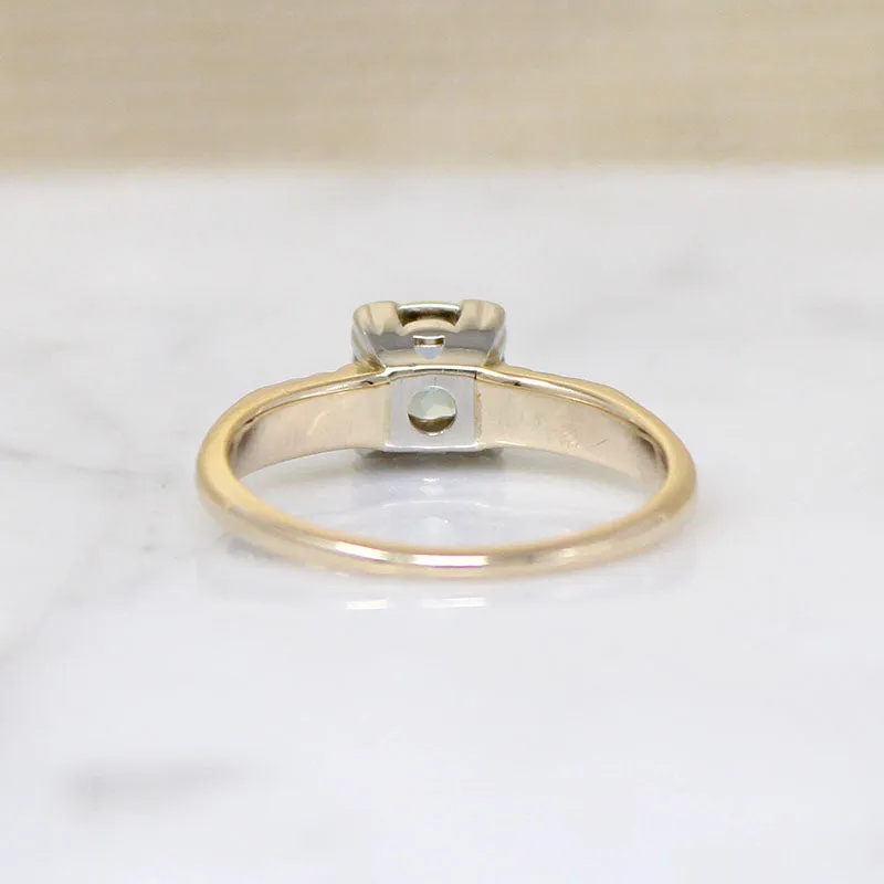 Soft Pastels Retro Aquamarine Solitaire Ring
