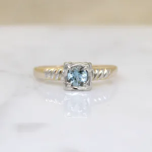 Soft Pastels Retro Aquamarine Solitaire Ring