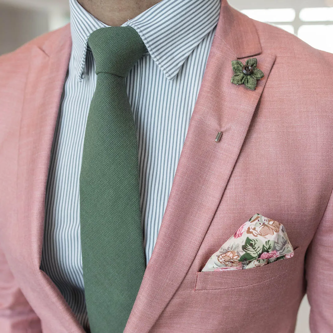 Solid Olive Tie