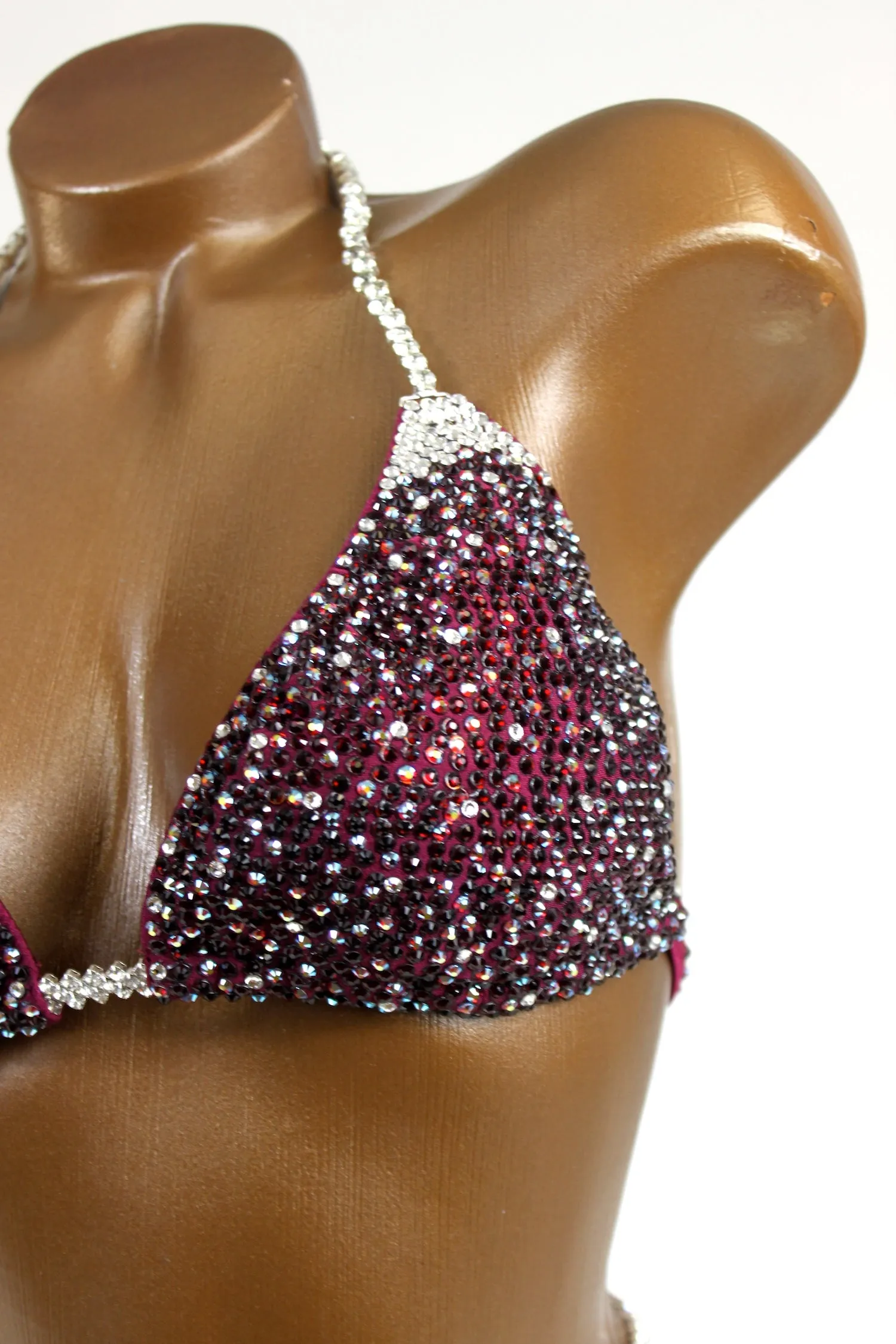 Sparkling Deep Burgundy Figure Competition Suit