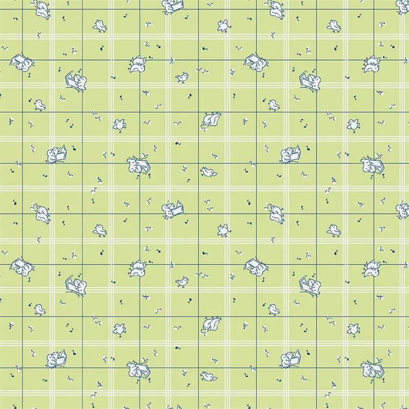 Strawberry Biscuit Birds on Green by Elea Lutz for Penny Rose Fabrics