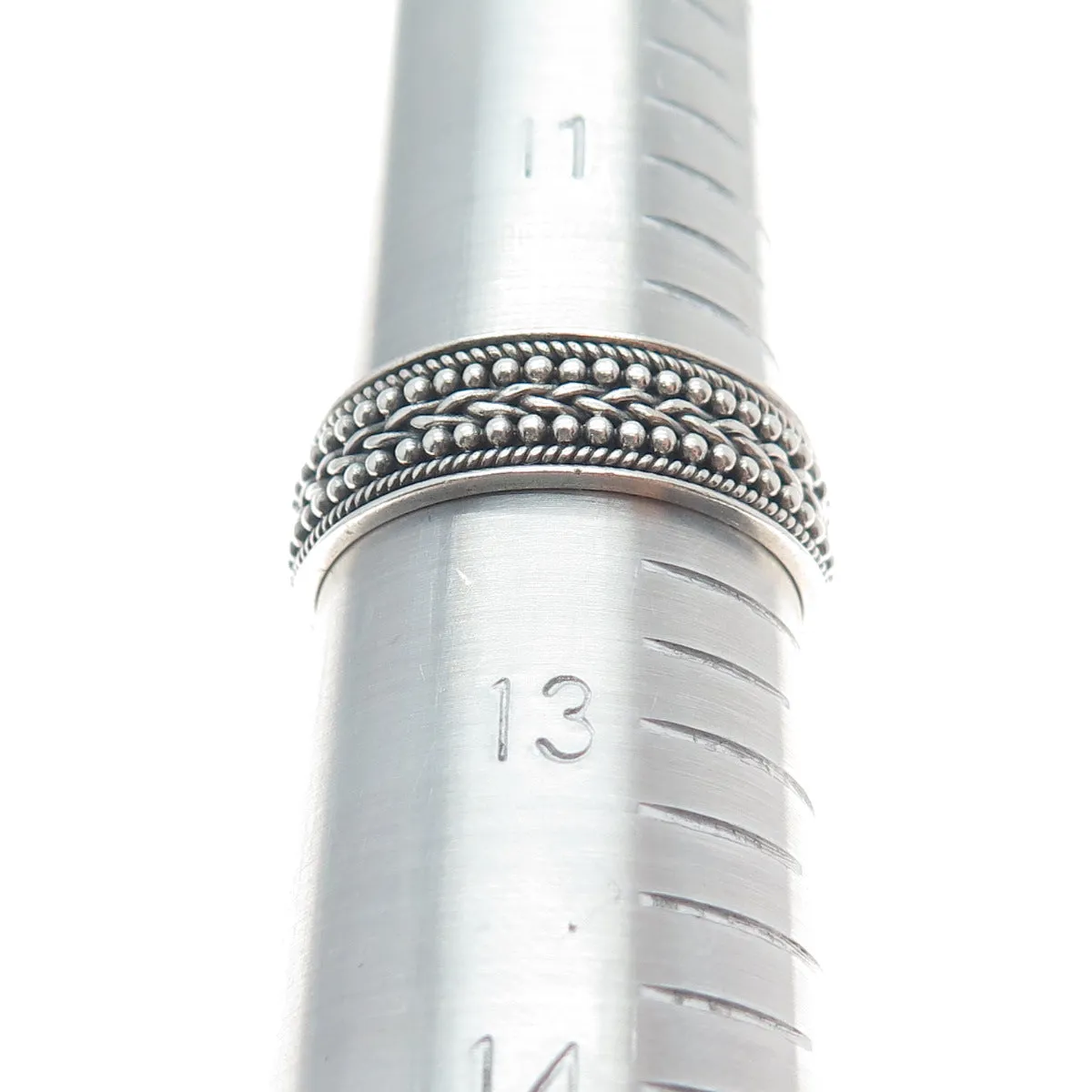 SUARTI BALI 925 Sterling Silver Vintage Boho / Ethnic Band Ring Size 12.25