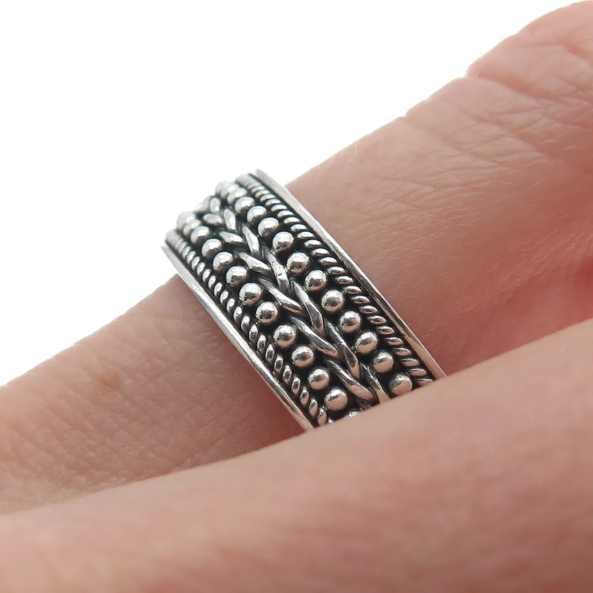 SUARTI BALI 925 Sterling Silver Vintage Boho / Ethnic Band Ring Size 12.25