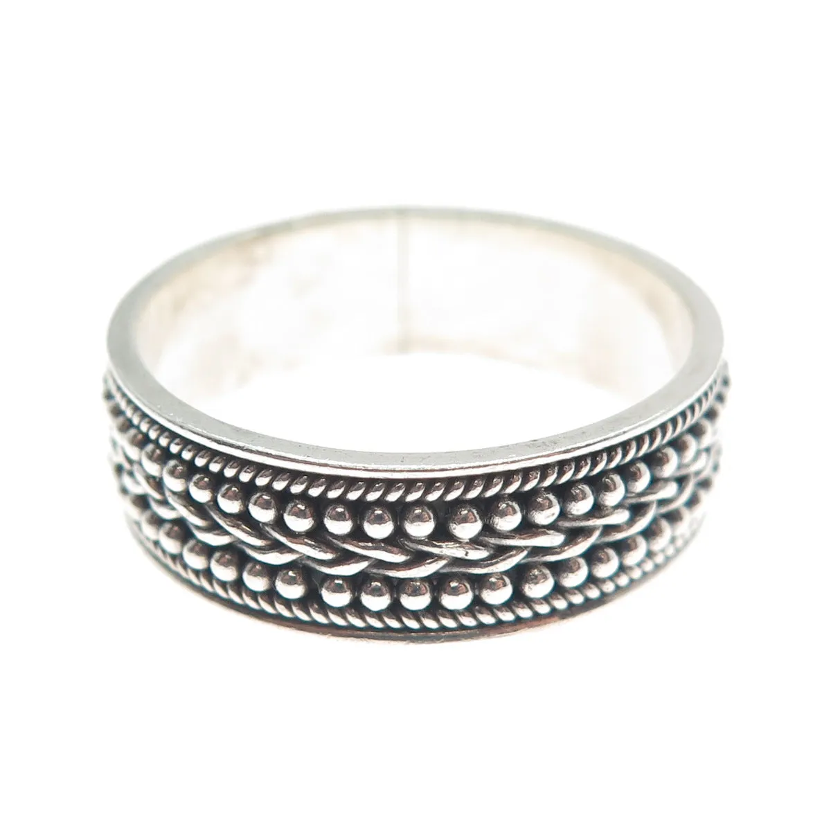 SUARTI BALI 925 Sterling Silver Vintage Boho / Ethnic Band Ring Size 12.25