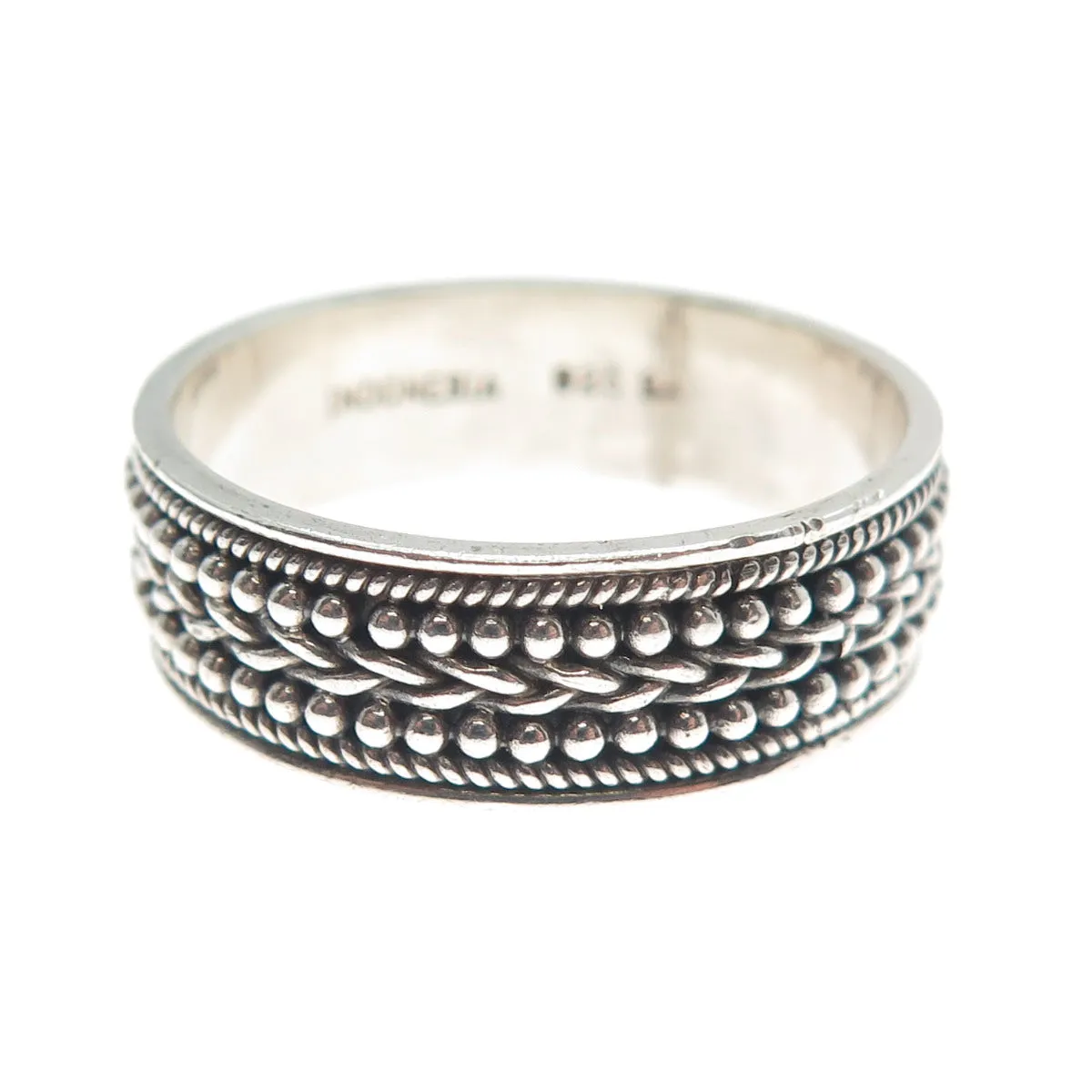 SUARTI BALI 925 Sterling Silver Vintage Boho / Ethnic Band Ring Size 12.25