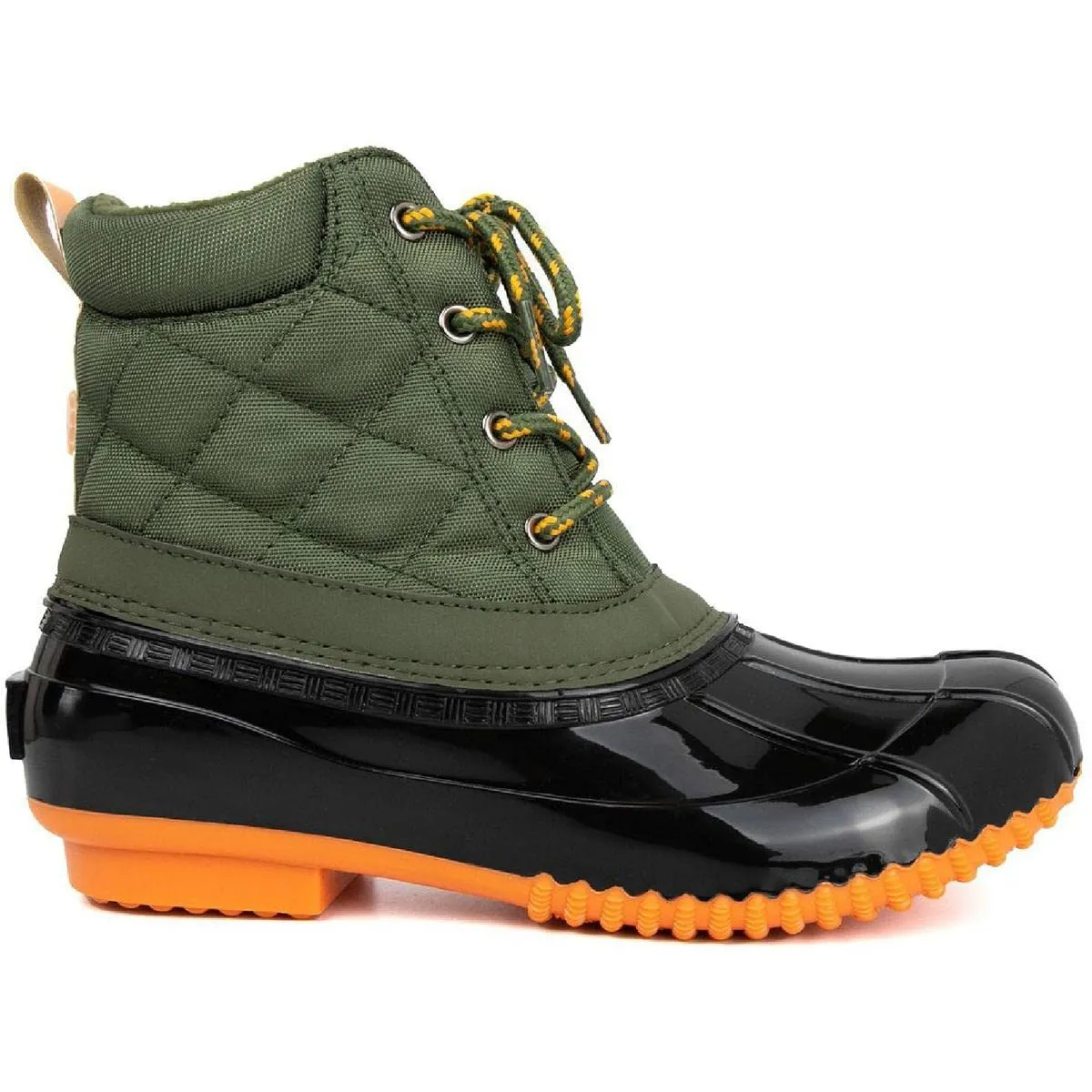 Sugar Womens Duck Boots - Waterproof Shell Insulated Snow Boot-Skippy-Olive/Orange-6
