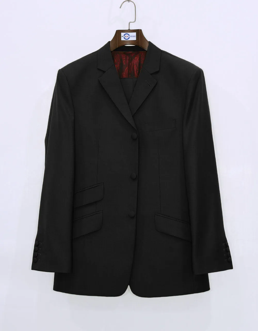 Suit Package | Tailored 3 Button Black Mod Suit For Men