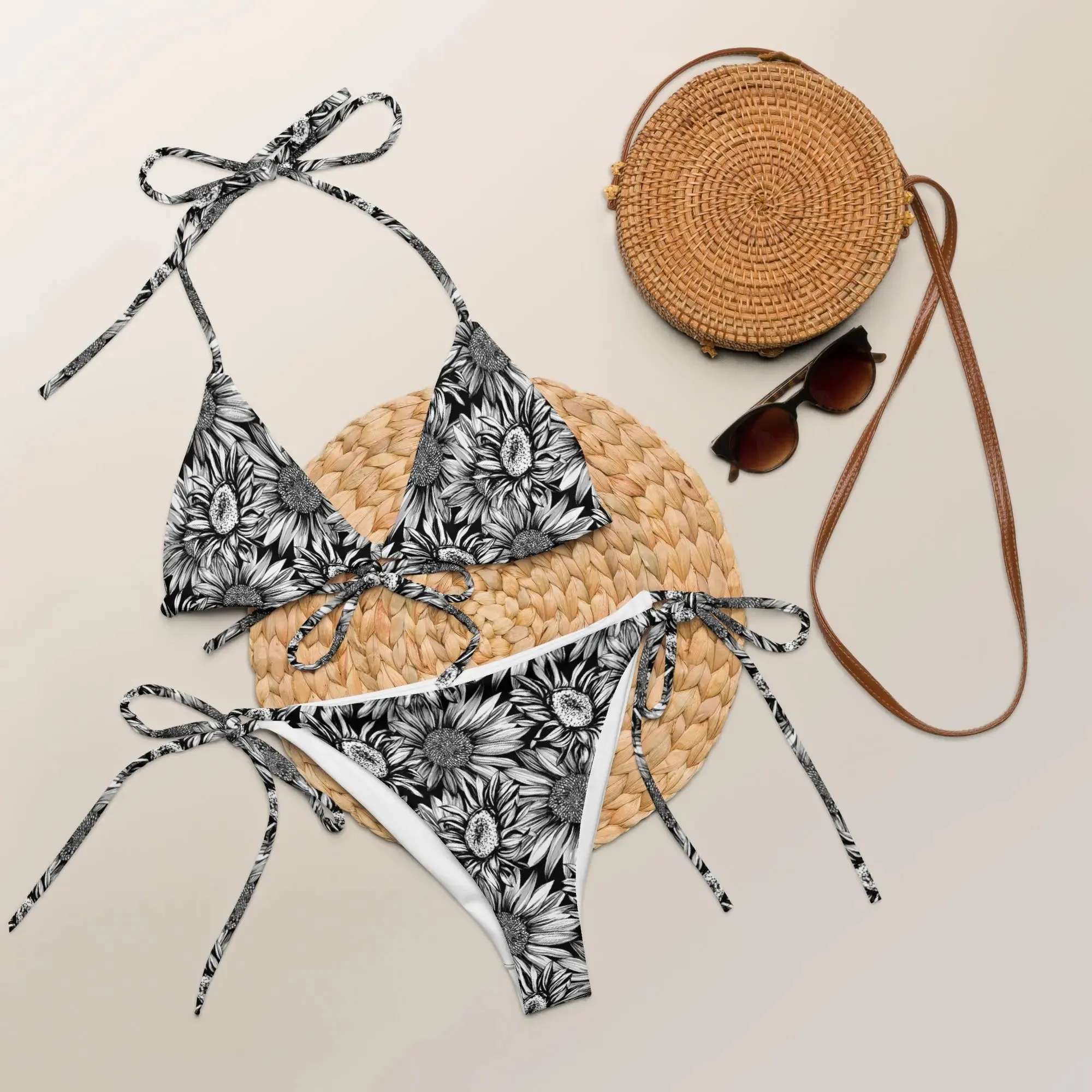 Sunflowers Recycled String Bikini