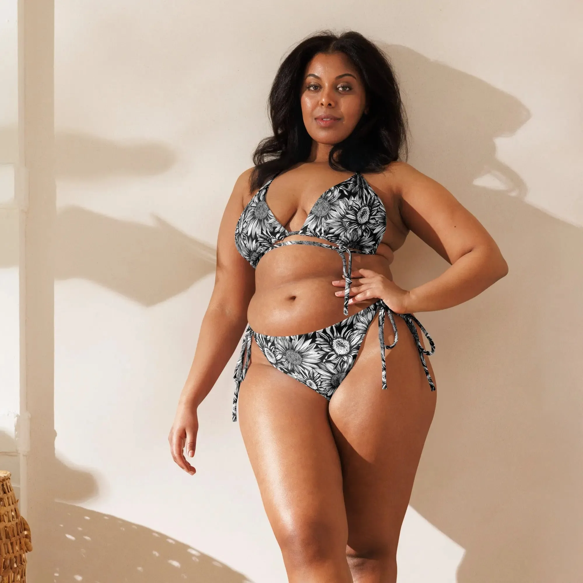 Sunflowers Recycled String Bikini