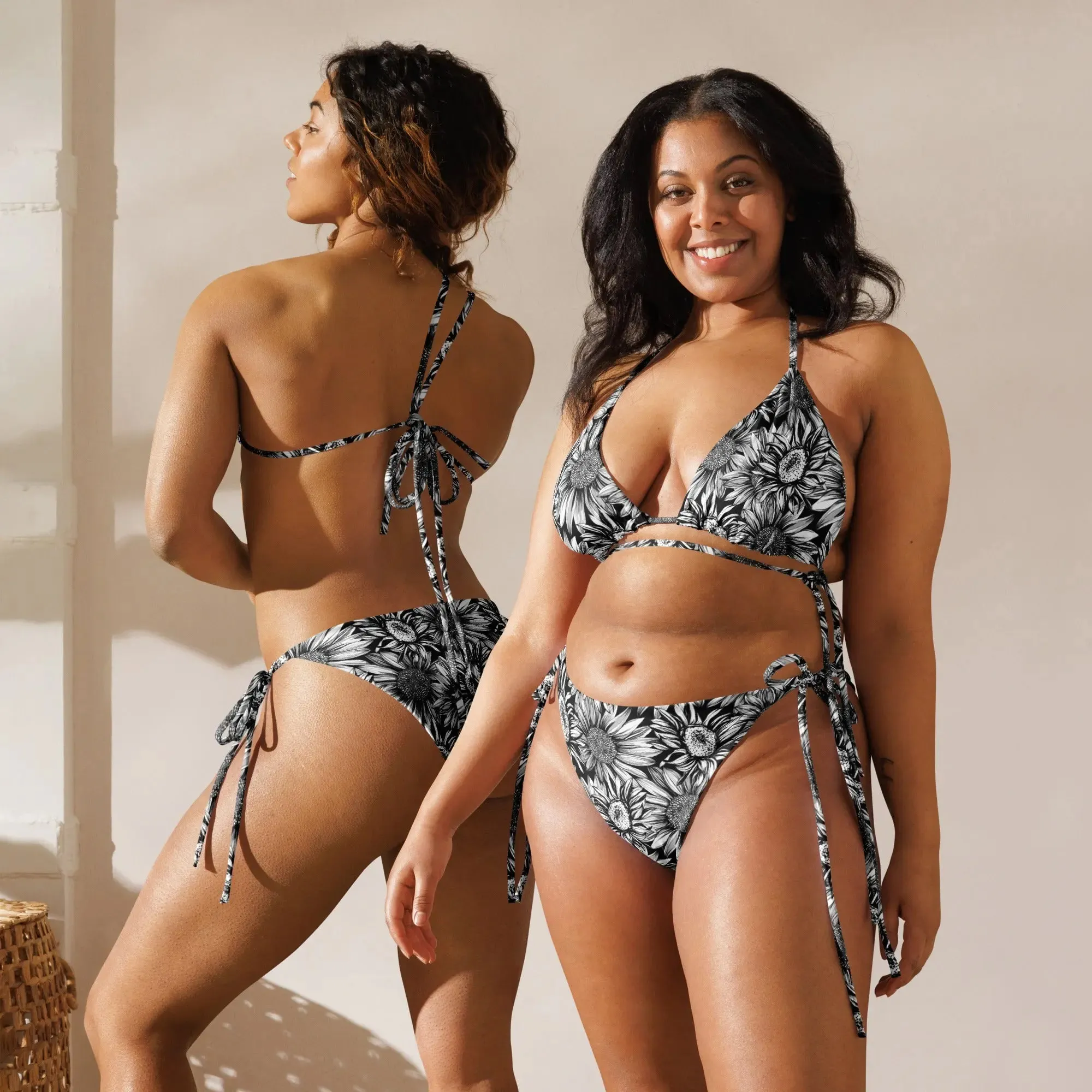 Sunflowers Recycled String Bikini