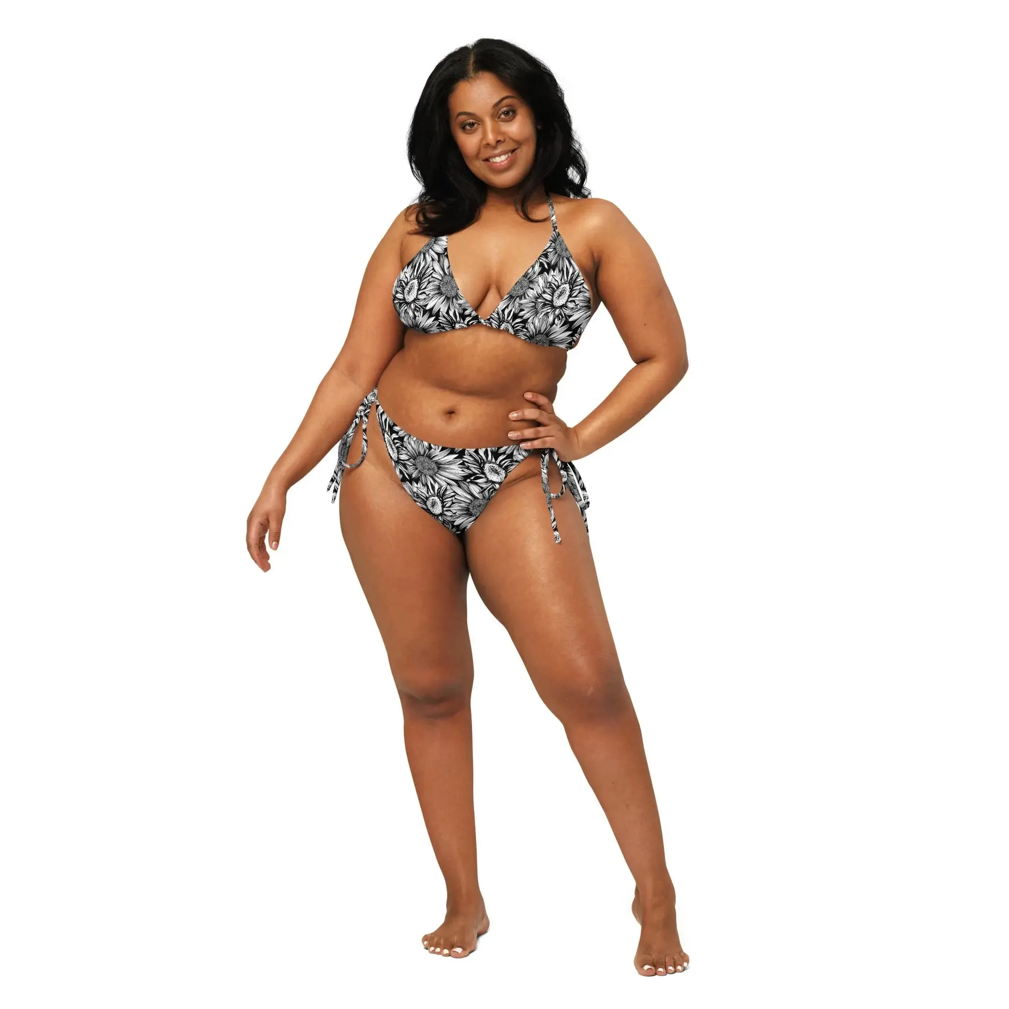Sunflowers Recycled String Bikini