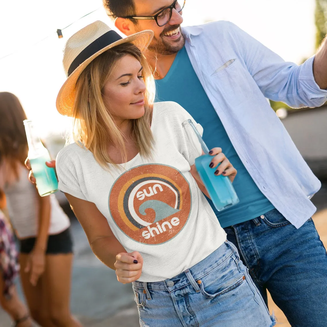 Sunshine Shirt - Retro Vibes Softstyle Bella Tee / Fun Hippie Vibes Tee/ Youth and Adult Sizing Available