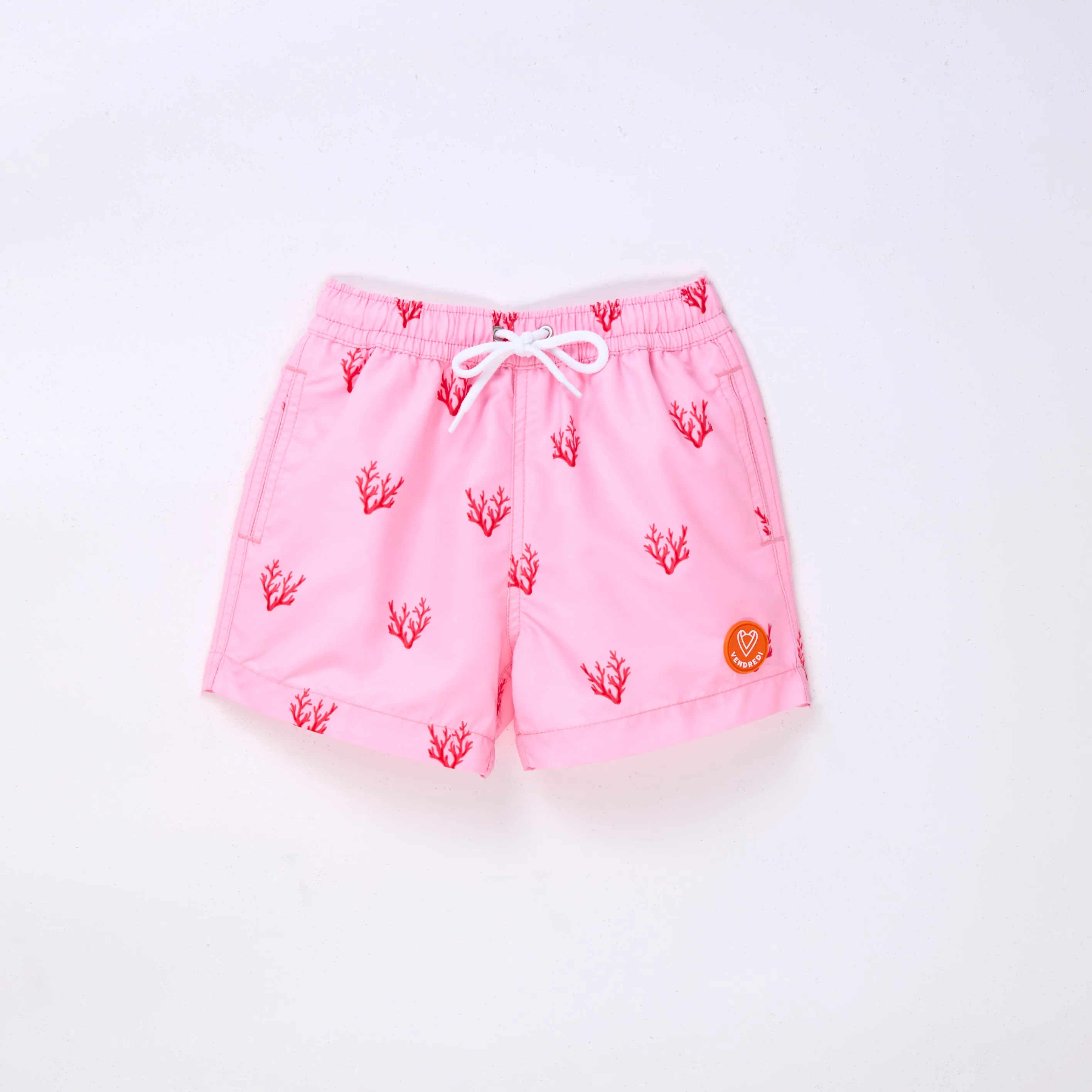 Swim Boy Shorts -  Coral Rose