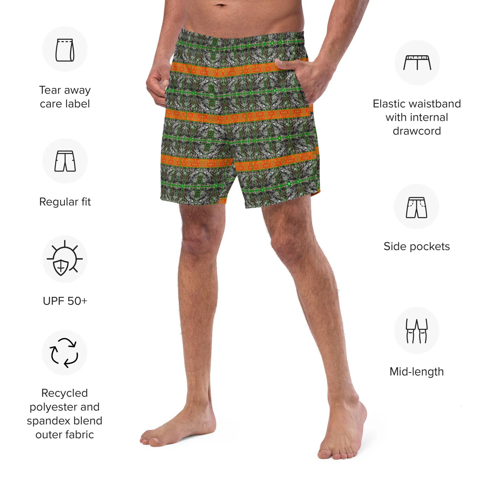 Swim Trunks (Virilis)(Tree Link Orange Logo Stripe) RJSTH@Fabric#2 RJSTHS2023 RJS