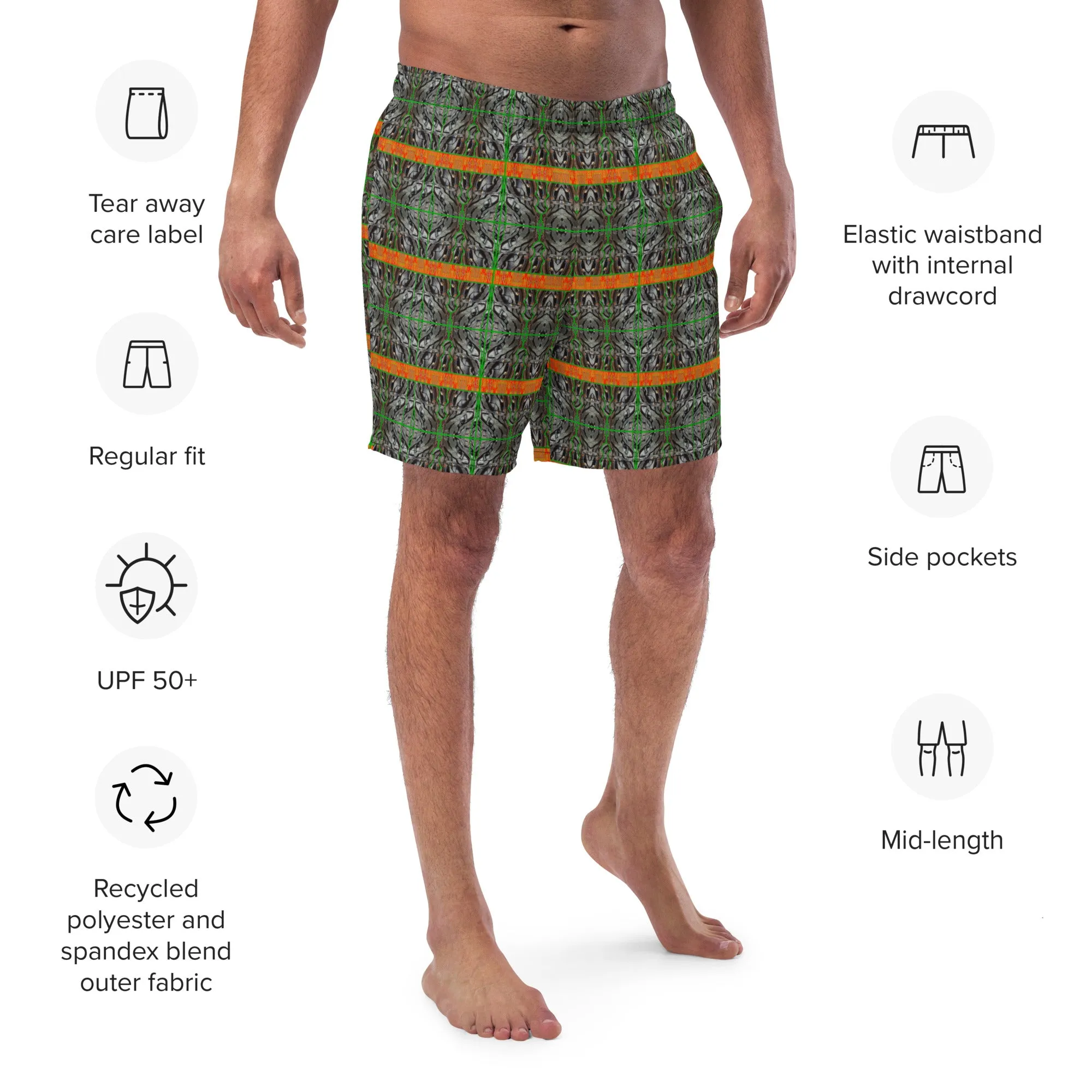 Swim Trunks (Virilis)(Tree Link Orange Logo Stripe) RJSTH@Fabric#3 RJSTHS2023 RJS