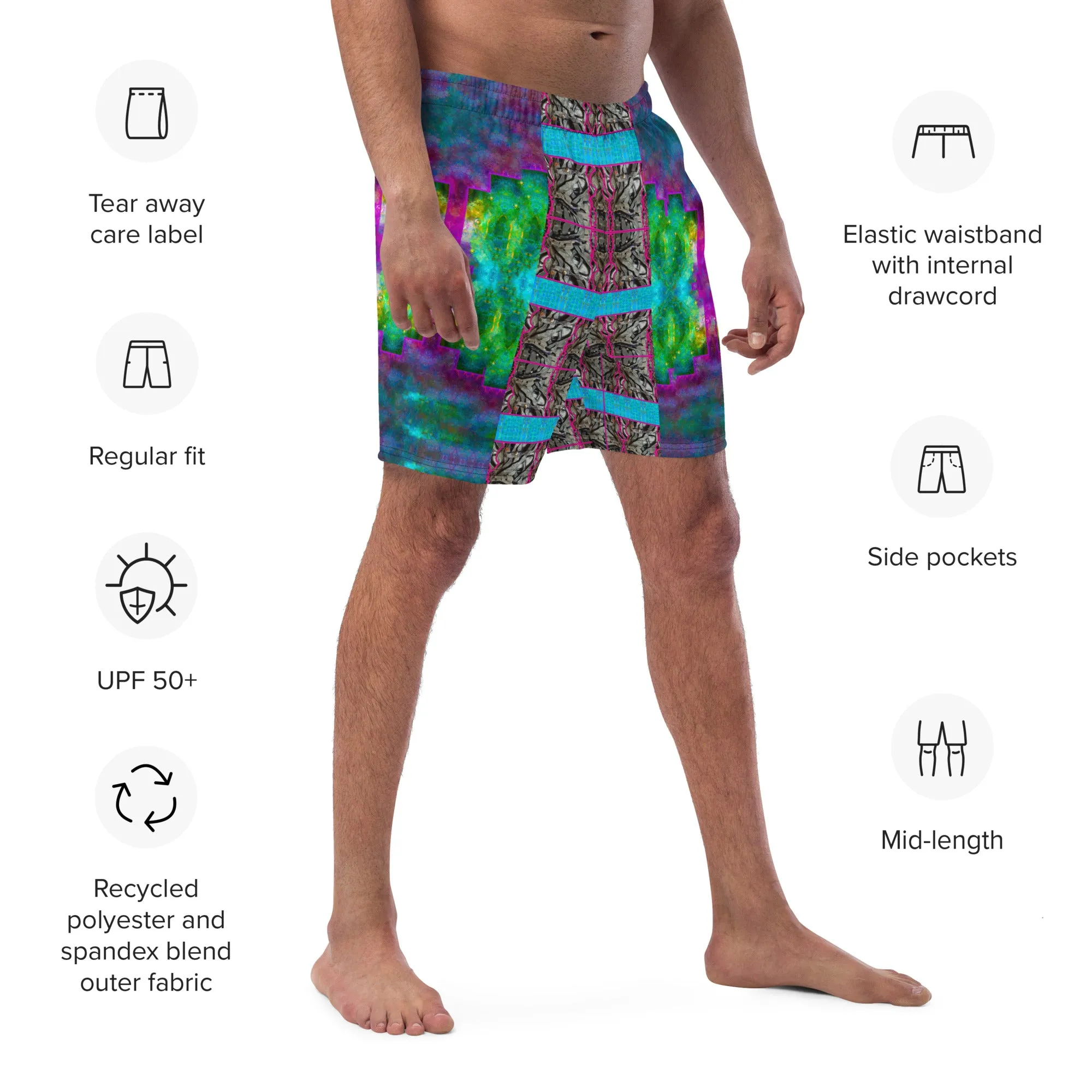 Swim Trunks (Virilis)(Tree Link Stripe Blue Logo) RJSTH@Fabric#11 RJSTHS2023 RJS