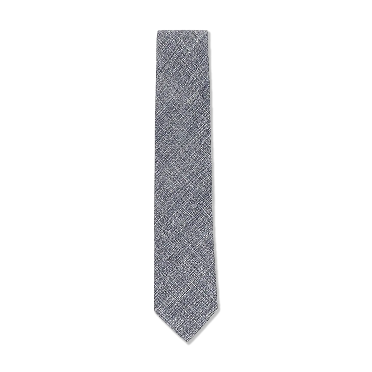 Textured Tie in Navy Wool, Linen & Cotton