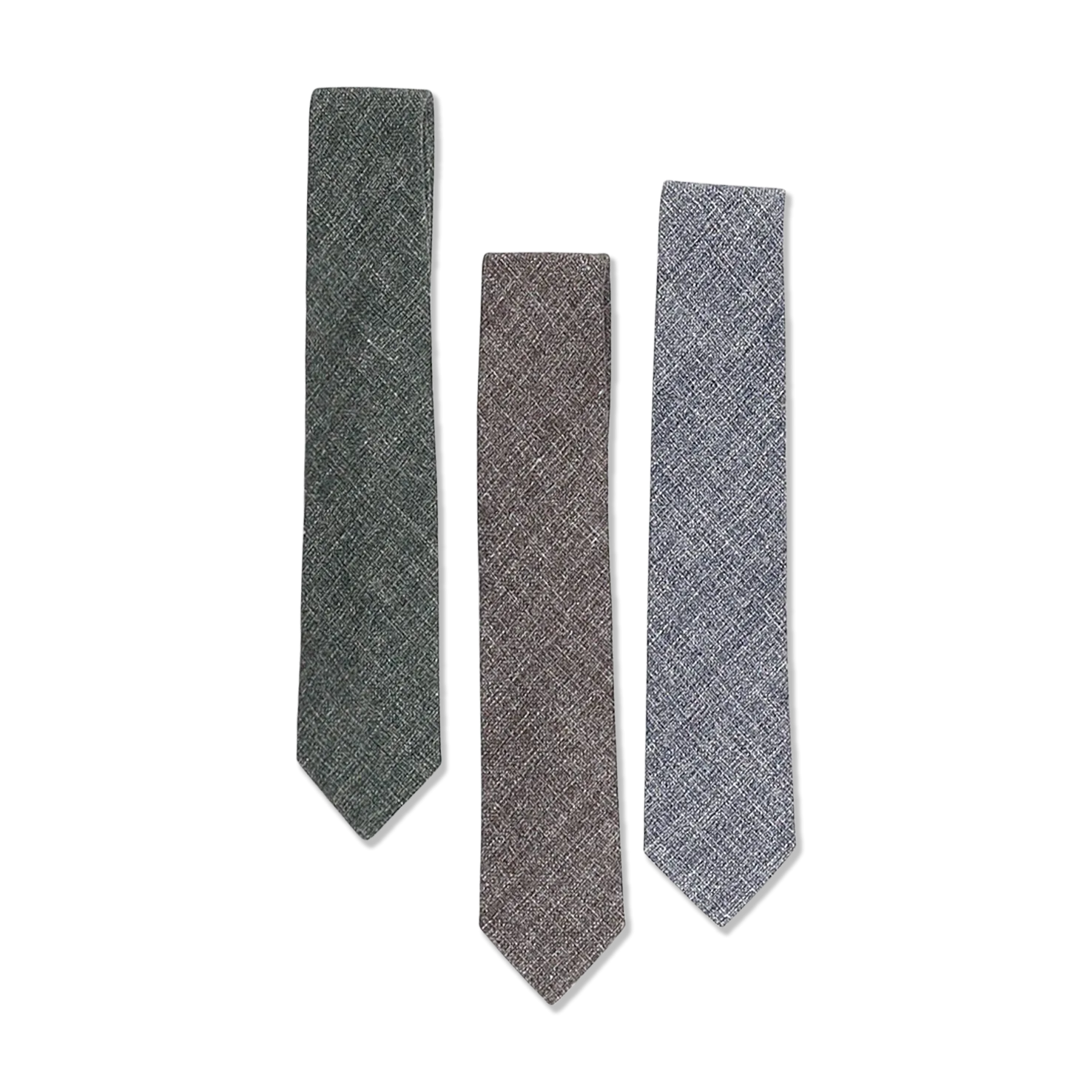 Textured Tie in Navy Wool, Linen & Cotton