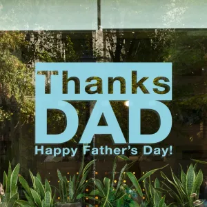 Thanks Dad Father's Day Retail Shop Window Sticker
