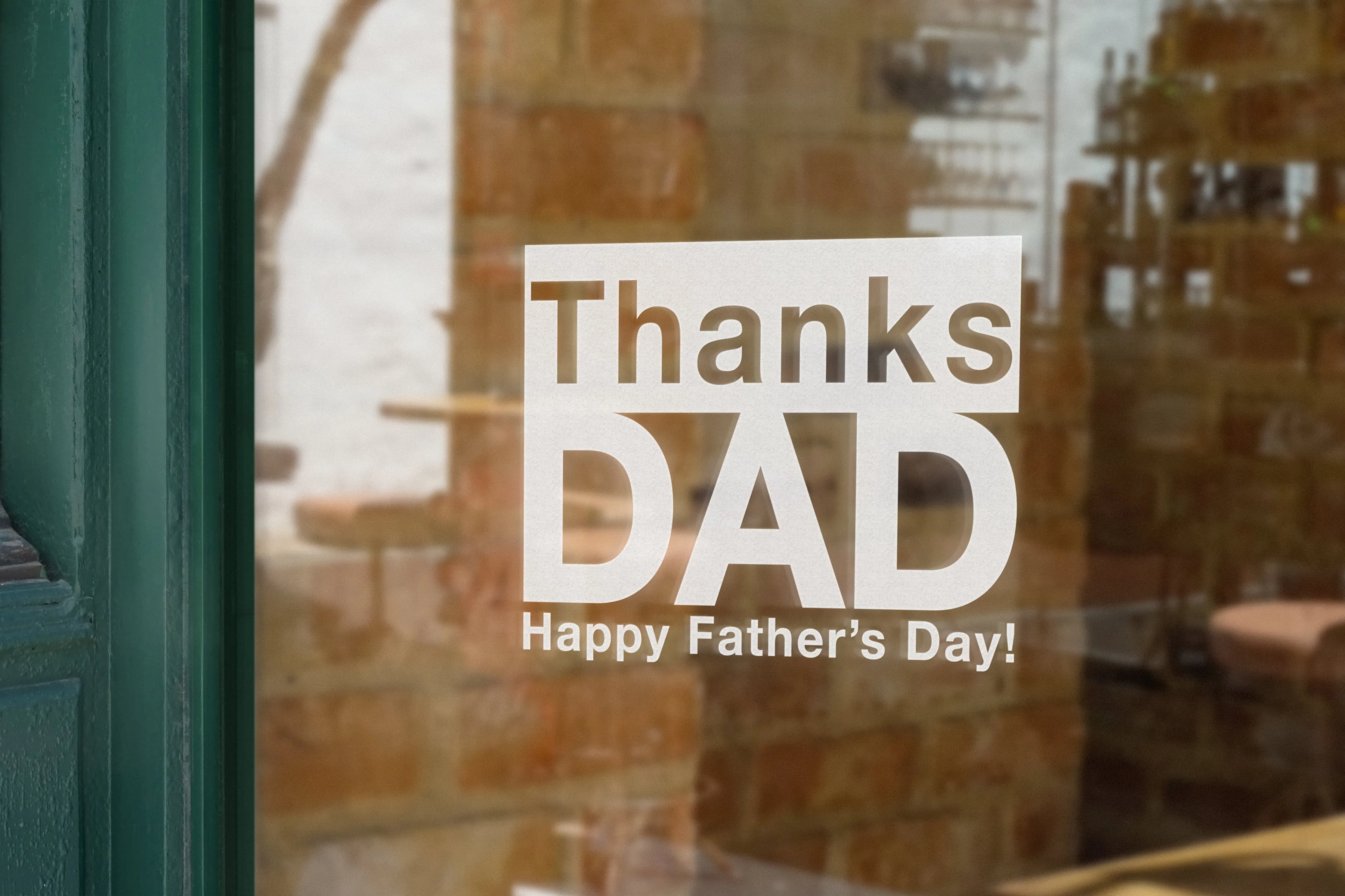 Thanks Dad Father's Day Retail Shop Window Sticker