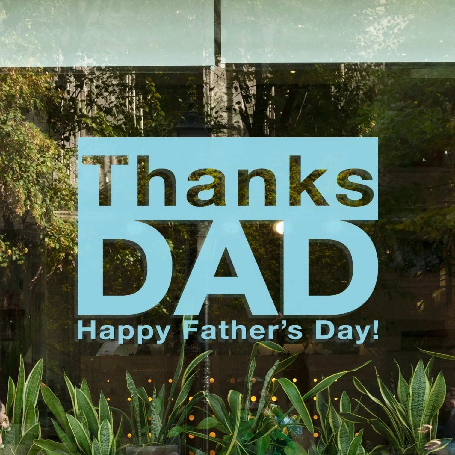 Thanks Dad Father's Day Retail Shop Window Sticker