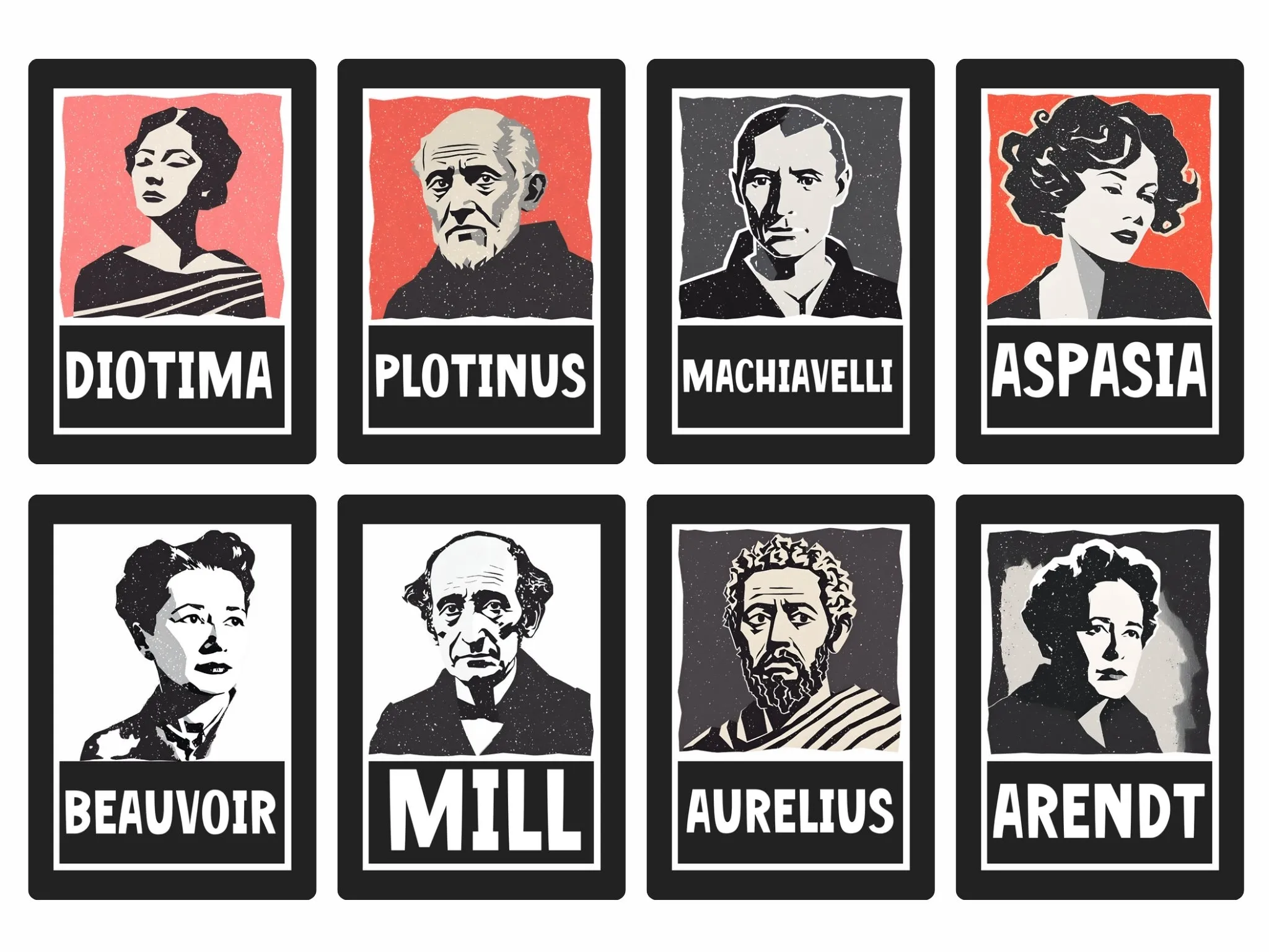 Thinking Thinkers Philosopher Cards Gift Set (Pre-order) Original Collage/Vintage Design